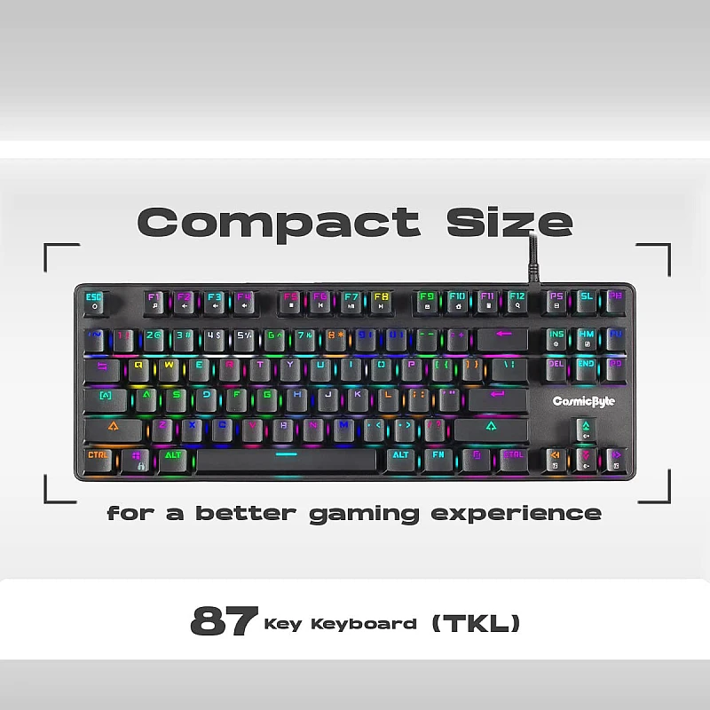 Cosmic Byte CB-GK-18 Firefly RGB Ten-Keyless Keyboard with Outemu Red Switch Black Cosmic Byte CB-GK-18 Firefly RGB Ten-Keyless Keyboard with Outemu Red Switch Black