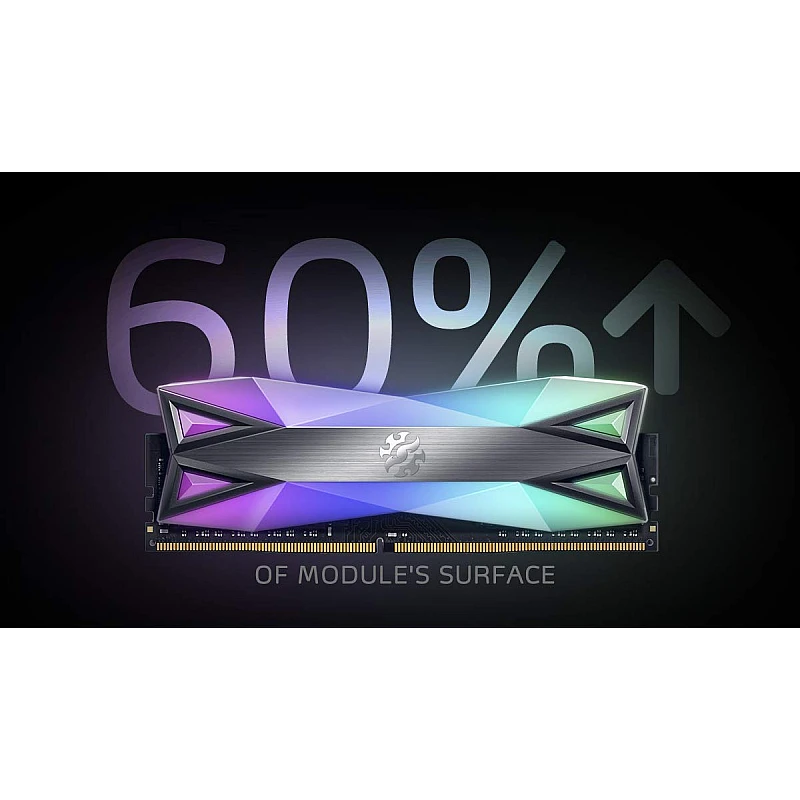 XPG ADATA SPECTRIX D60G DDR4 RGB 16GB (2x8GB) 3200MHz U-DIMM Desktop Memory - AX4U320038G16-DT60 XPG ADATA SPECTRIX D60G DDR4 RGB 16GB (2x8GB) 3200MHz U-DIMM Desktop Memory - AX4U320038G16-DT60