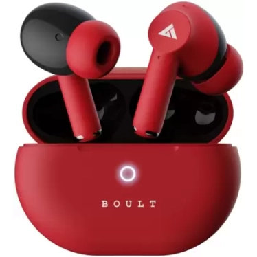 Boult W40 with Quad Mic ENC, 48H Battery Life, Low Latency Gaming (Berry Red, True Wireless)