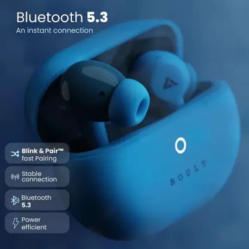 Boult W40 with Quad Mic ENC, 48H Battery Life, Low Latency Gaming, (Denim Blue, True Wireless) Boult W40 with Quad Mic ENC, 48H Battery Life, Low Latency Gaming, (Denim Blue, True Wireless)