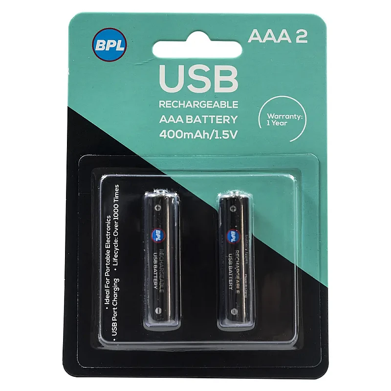 BPL Rechargeable AAA Cell with Inbuilt USB Charging Slot BPL Rechargeable AAA Cell with Inbuilt USB Charging Slot