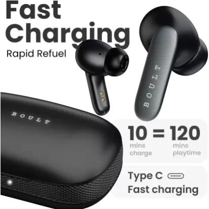 Boult Y1 Pro with Zen Quad Mic ENC, 60Hrs Battery, Fast Charging (Black, True Wireless) Boult Y1 Pro with Zen Quad Mic ENC, 60Hrs Battery, Fast Charging (Black, True Wireless)