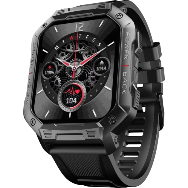 boAt Wave Force with 1.83 inch HD Display and Bluetooth Calling Smartwatch  (Black Strap, Free Size)