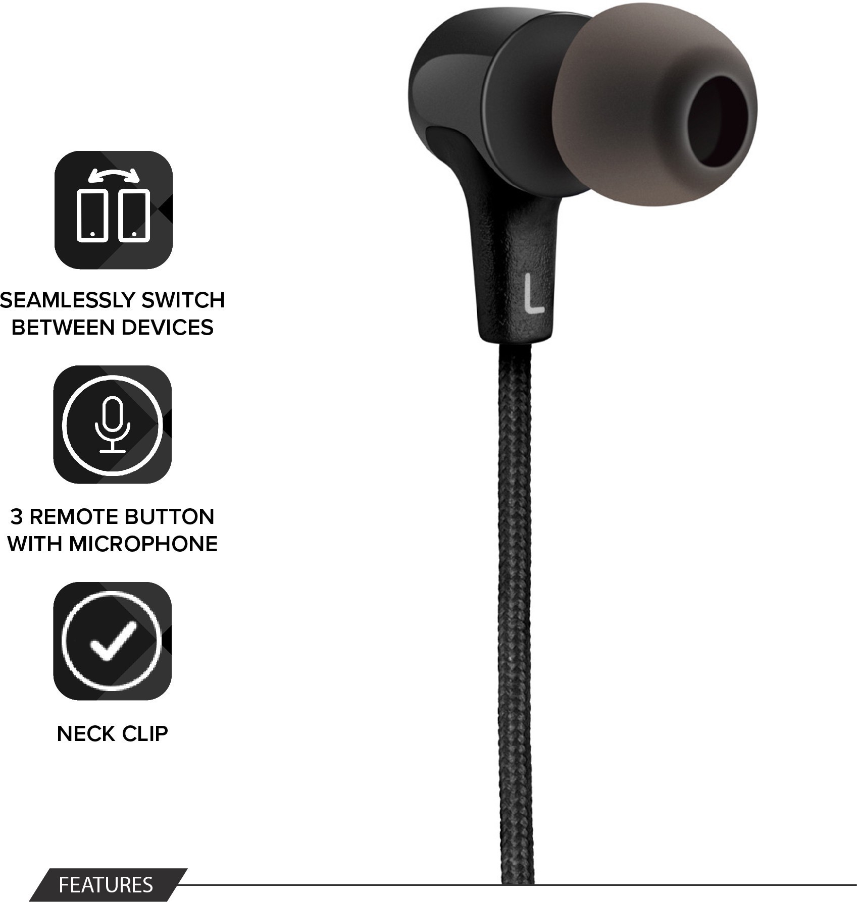 JBL E25BT by Harman Signature Sound Wireless in-Ear Headphones with Mic (Black)