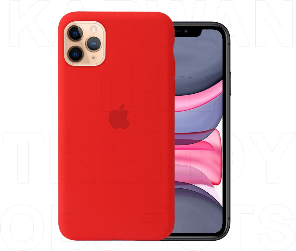 I Phone 11 Pro Silicone Case-RED (Red, Shock Proof, Silicon, Pack of: 1) with logo