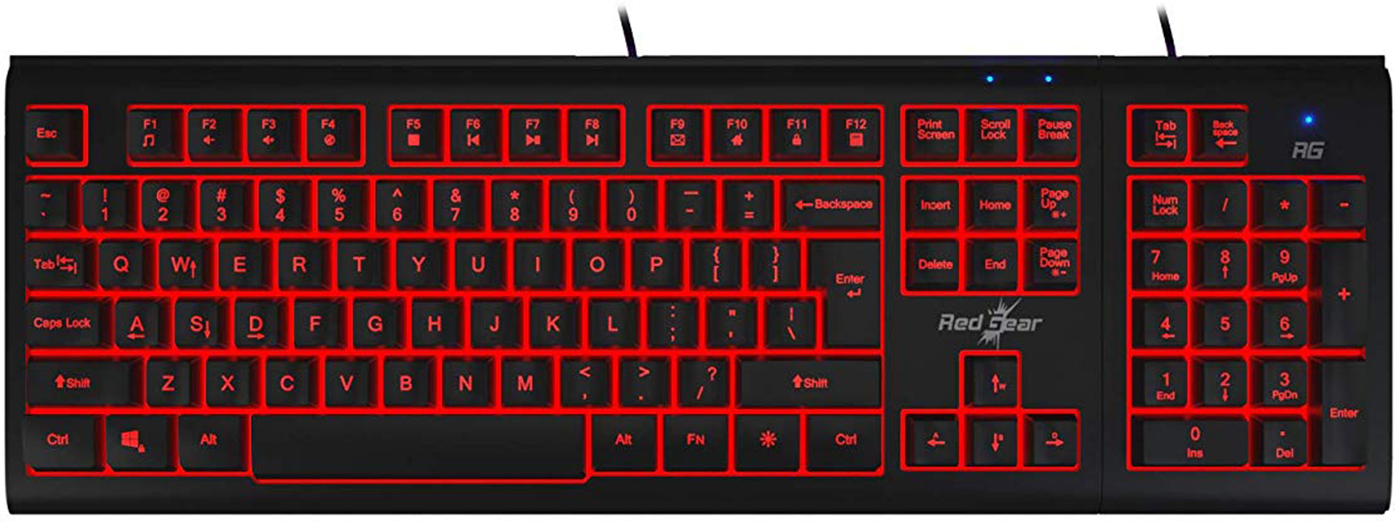 Redgear Dual Hammer 2 in 1 Keyboard with 3 LED Color Wired USB Gaming Keyboard Black