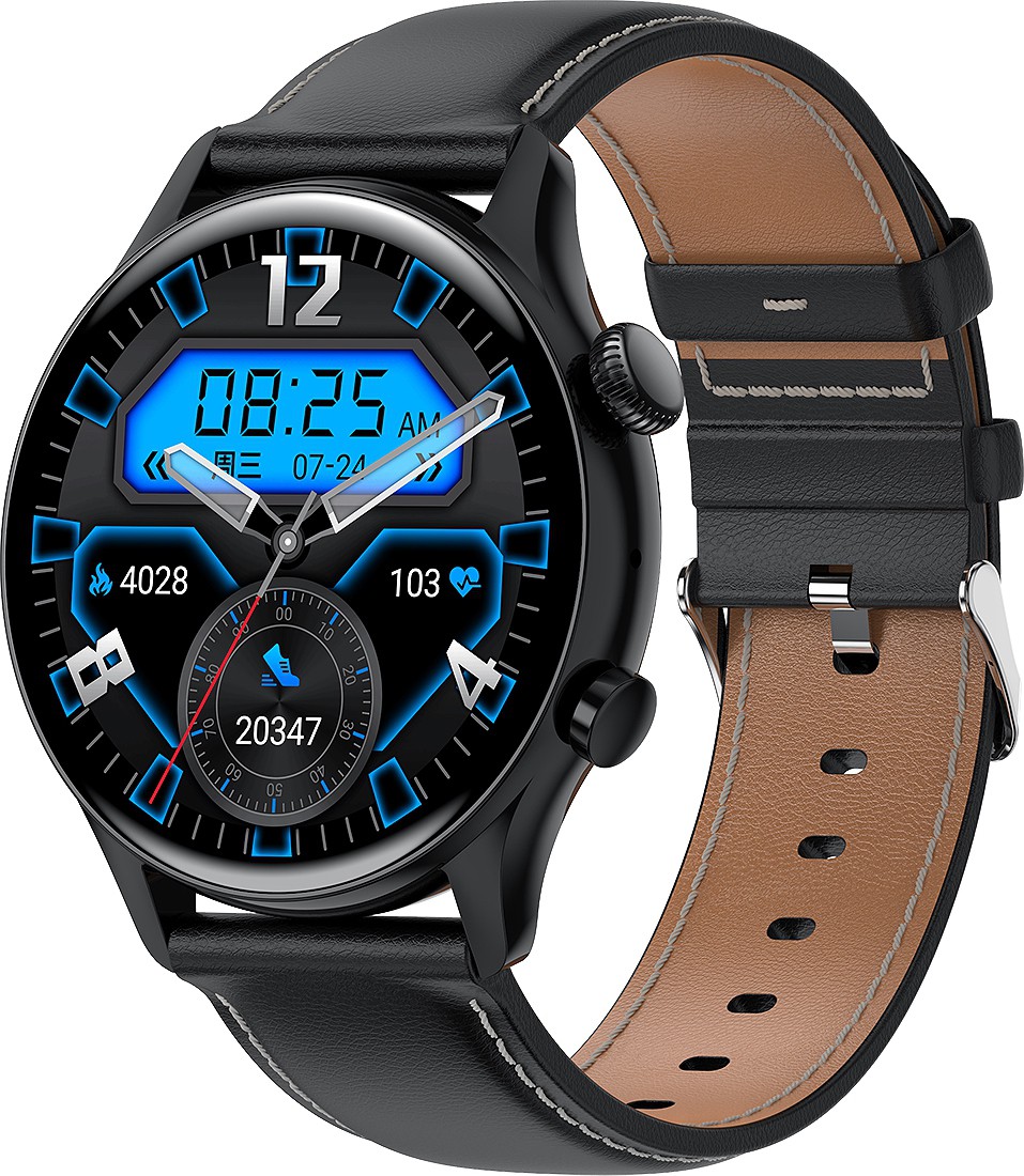  Gizmore GizFit GLOW AMOLED with 3.4 Cm ALWAYS-ON BT Calling Smartwatch (Brown Strap, Regular)