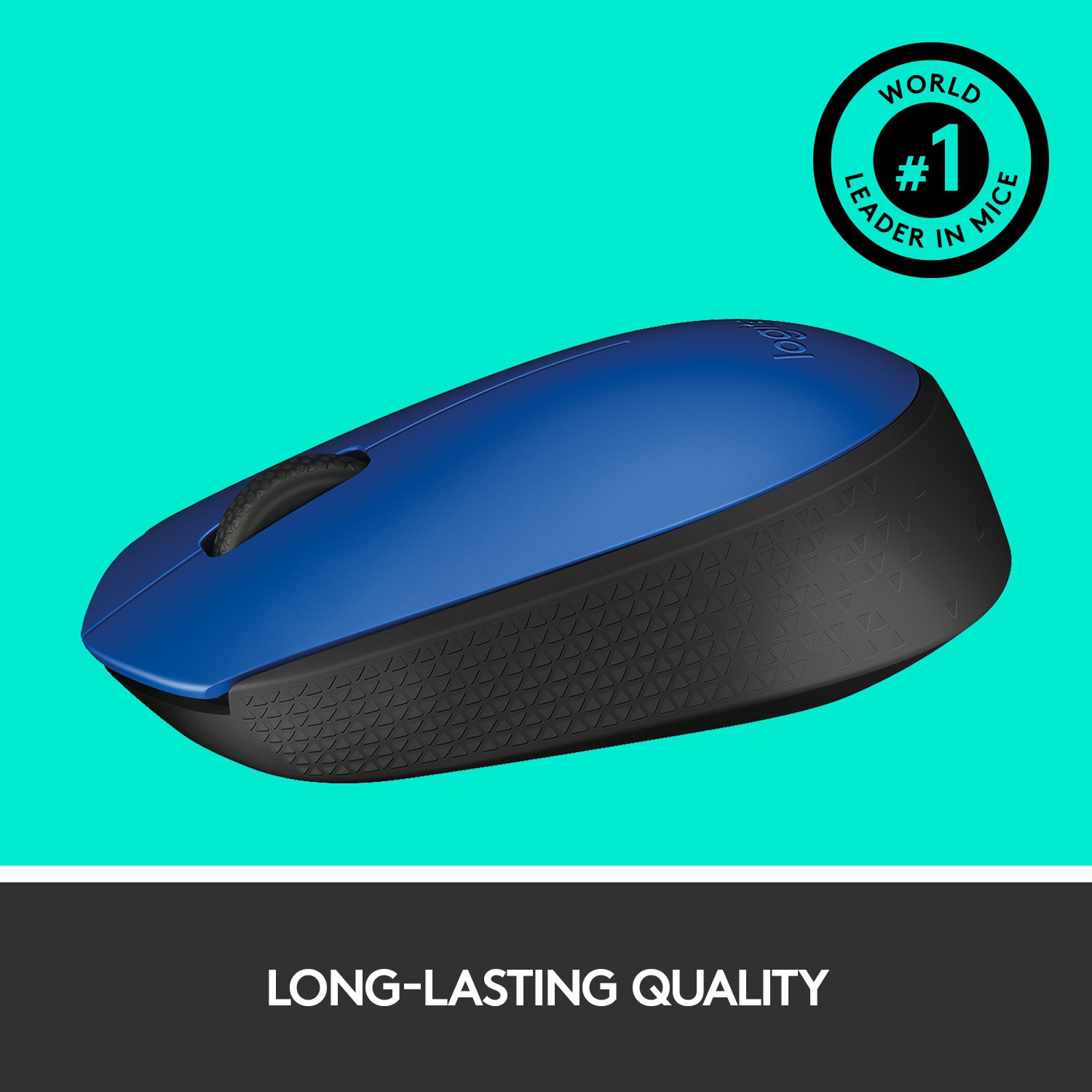  Logitech M171 Optical Tracking, Ambidextrous Wireless Optical Mouse (2.4GHz Wireless, Black, Blue)