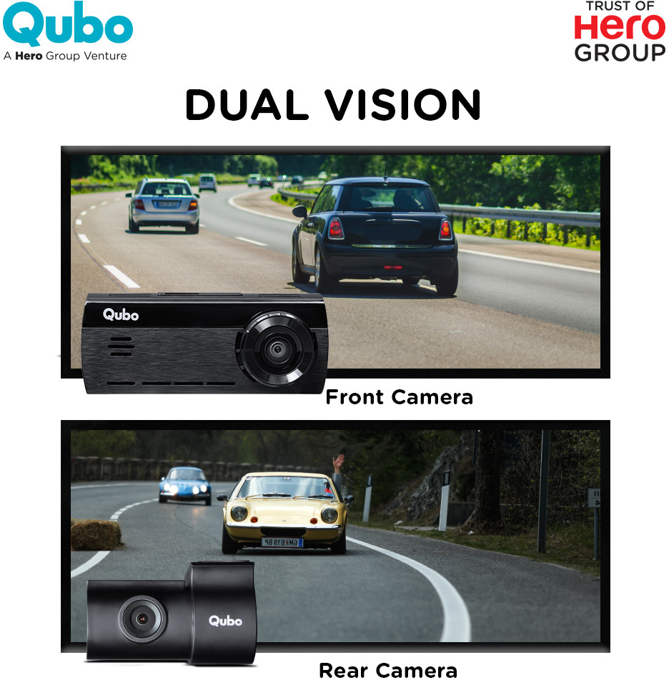  Qubo HCA04 Smart Dashcam Pro 4K DualCam with Wi-Fi GPS Front 4K Rear 1080P 1TB SDCard Vehicle Camera System