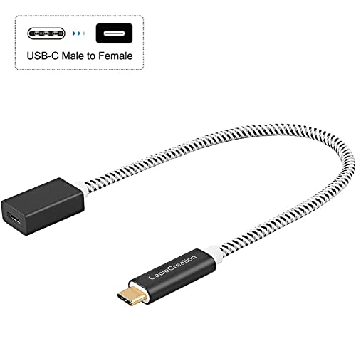 AIRTREE  Short USB-C to USB 3.0 Female Adapter, 0.5 FT (Gen1) USB3.1 Black