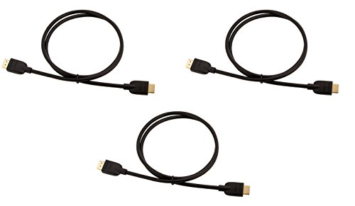 AmazonBasics 3-Feet High-Speed HDMI 2.0 Cable, Pack of 3 (Black)