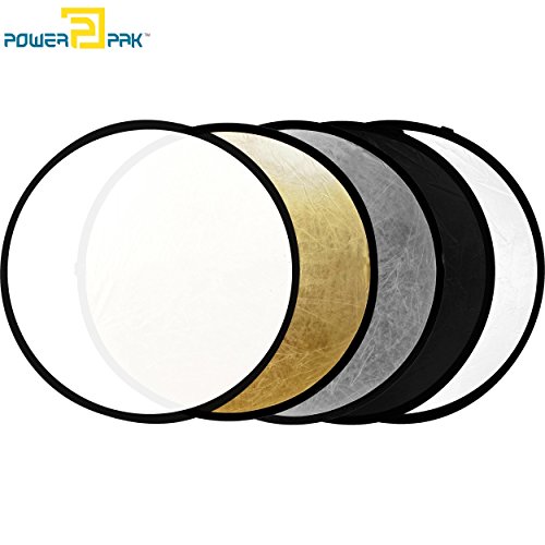 Powerpak 5 in 1 80cm/ 32 inch Translucent Silver Gold White and Black Collapsible Round Multi Disc Light Reflector