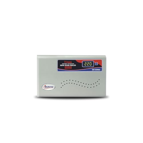 Microtek EM 4160+ Automatic Air Conditioners (A.C.) Voltage Stabilizer upto 1.5 Ton Working Power 160V-285V(Metalic Grey