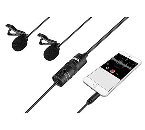 BOYA ByM1 Auxiliary Omnidirectional Lavalier Condenser Microphone with 20ft Audio Cable (Black)