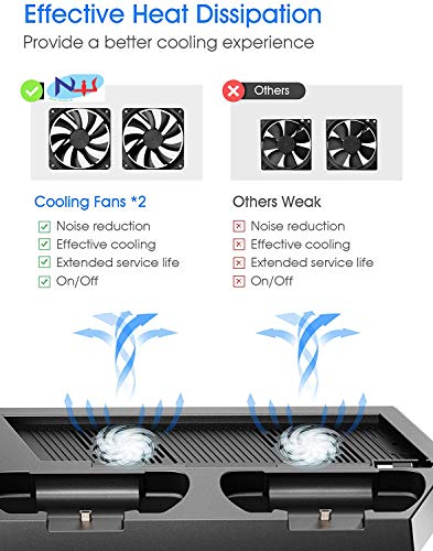 New World Vertical Stand with Cooling Fan Dual Charger Charging Dock for PS4