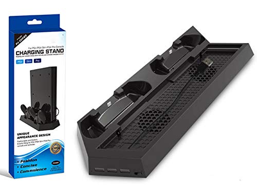 New World Vertical Stand with Cooling Fan Dual Charger Charging Dock for PS4