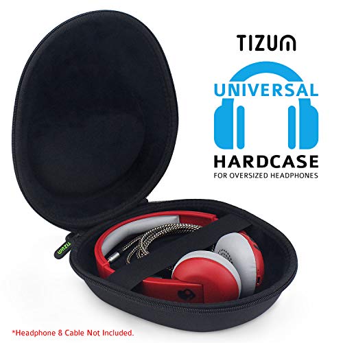 Tizum Hard Shell EVA Headphone Carrying Case for Universal Oversized Over-Ear Headset, Shockproof, Water Repellent 