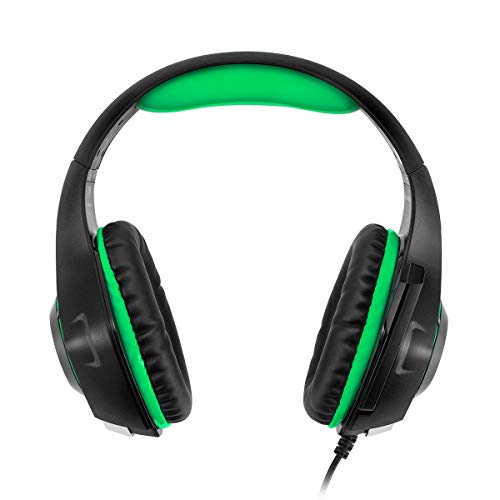 Cosmic Byte GS410 Wired Over-Ear Headphones with mic and for PS5, PS4, Xbox One, Laptop, PC (Black/Green)