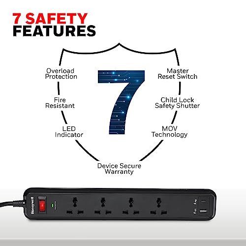 Honeywell Surge Protector  Universal Sockets,20000Amp