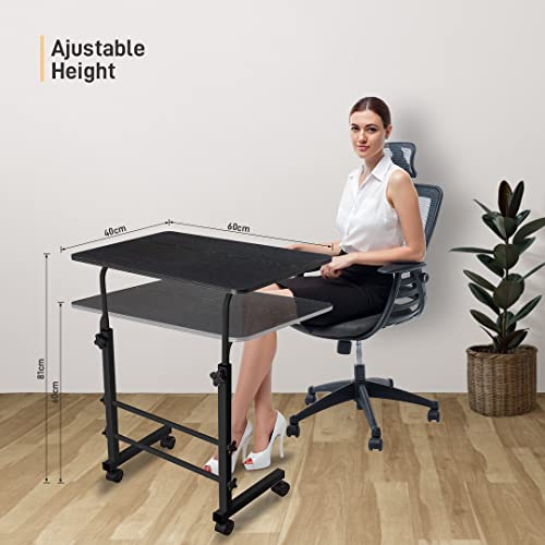 Gizga Essentials Multi-Purpose Height-Adjustable Laptop Table, Ergonomic Study Table, Portable, with Docking for Tablet,  Black