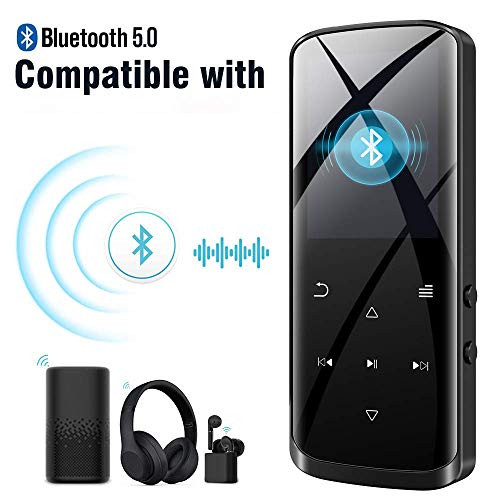 RUIZU D50 8GB MP3 Player Bluetooth 5.0, HiFi Lossless Sound Portable Music Player with Speaker FM Radio, Voice Recorder 128GB SD Card