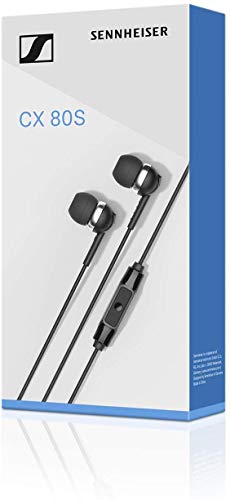 Sennheiser CX 80S in-Ear Wired Headphones with in-line One-Button Smart Remote with Microphone Black