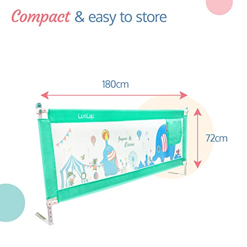 LuvLap Comfy Baby Bed Rail Guard for Baby & Toddler Safety Bed rails for baby safety Pack of 1 (Green)