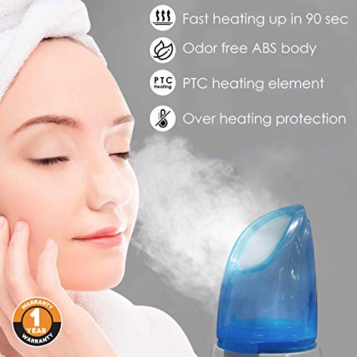 AGARO Aura Face Steamer, Vaporizer Steam Inhaler (Blue and White)