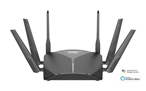 D-Link DIR-1950 AC 1900 MU-MIMO Daul Band EasyMesh WiFi Router, 5 Gigabit Port, 4 External Antenna, Voice Control Black