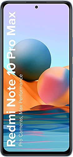  Redmi Note 10 Pro Max (Glacial Blue, 8GB RAM, 128GB Storage) -108MP Quad Camera | 120Hz Super Amoled Display Refurbished