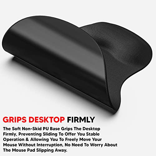 Lapster Gel Mouse pad with Wrist Rest, Gaming Mouse Pad with Lycra Cloth Nonslip for Laptop, Computer, Home & Office (Black)