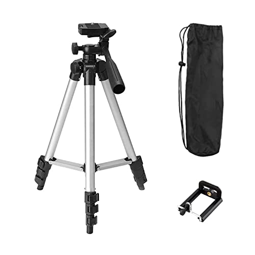 TRIPOD-3110 Portable Camera Tripod with Three-Dimensional Head and Quick Release Plate for All Cameras & Mobile, Best for Making Videos Silver Black