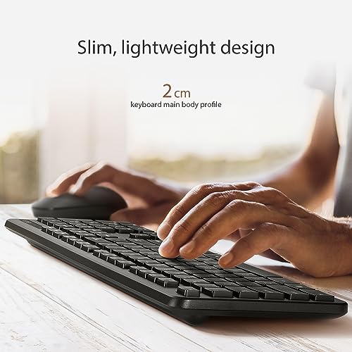 ASUS Wireless Keyboard and Silent Optical Mouse Set CW100 Up to 1600dpi,RF 2.4GHz Black