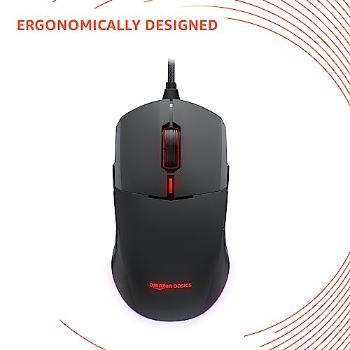 Amazon Basics Dual Connectivity Rechargeable Gaming Mouse (Bluetooth/Wireless) with 8 Programmable Buttons, 16000 DPI Optical Sensor