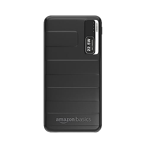 amazon basics 10000mAh 12W Lithium-Polymer Power Bank Dual Input, Dual Output Black