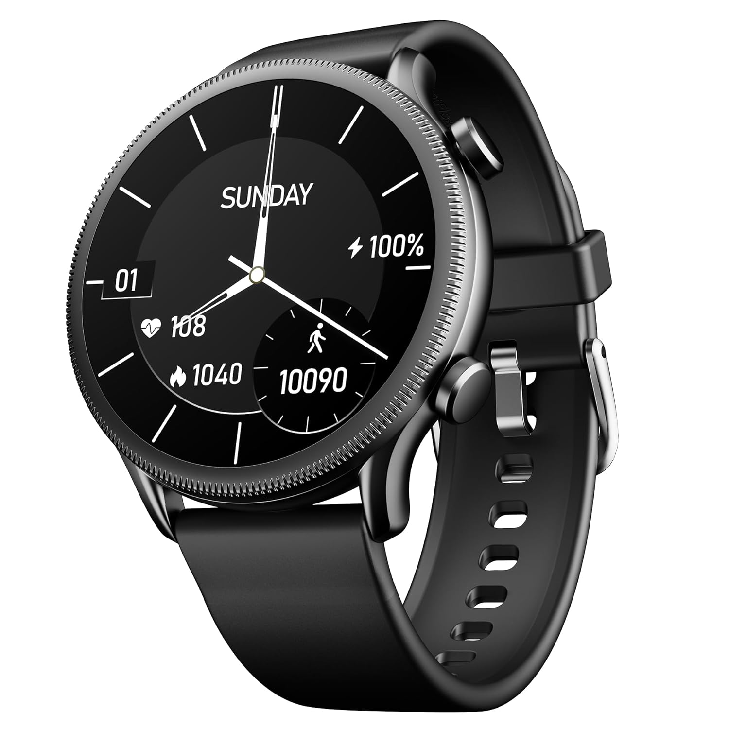 boAt Flash Plus Smart Watch with 1.39 Inch HD Display, Bluetooth Calling, 100+ Sports Mode, AI Voice Assistant Active Black