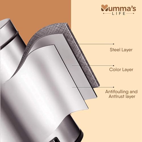 Mumma's LIFE Stainless Steel Plain Pedal Bin with Plastic Bucket And Lid Garbage Bin Trash Can, Round Shape Dustbin For Home