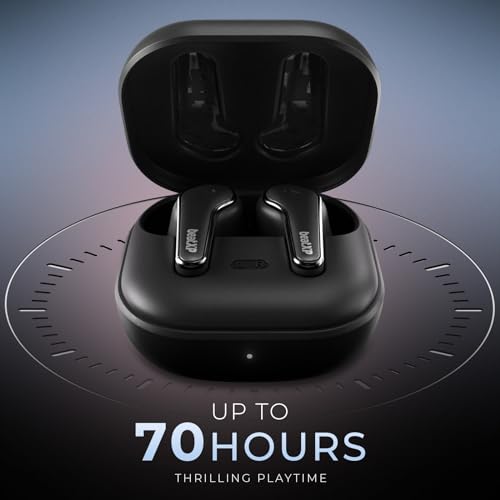 beatXP Echo XPODS Bluetooth True Wireless Ear buds with 70H Playtime, Quad Mic ENC, Gaming Mode (Black)