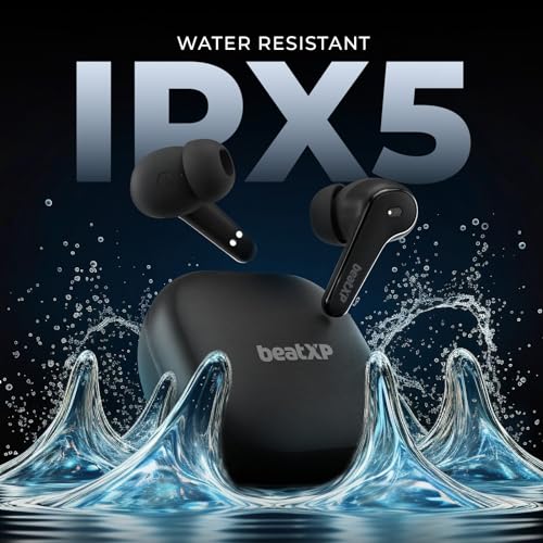 beatXP Echo XPODS Bluetooth True Wireless Ear buds with 70H Playtime, Quad Mic ENC, Gaming Mode (Black)