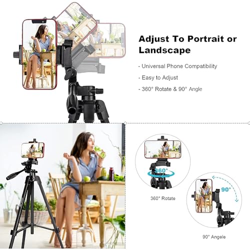 Ant Esports CATS02 Tripod 55 Inches (140 cm) with Mobile Holder and Carry Case for Smartphone & DSLR Camera Portable Lightweight Aluminium Tripod