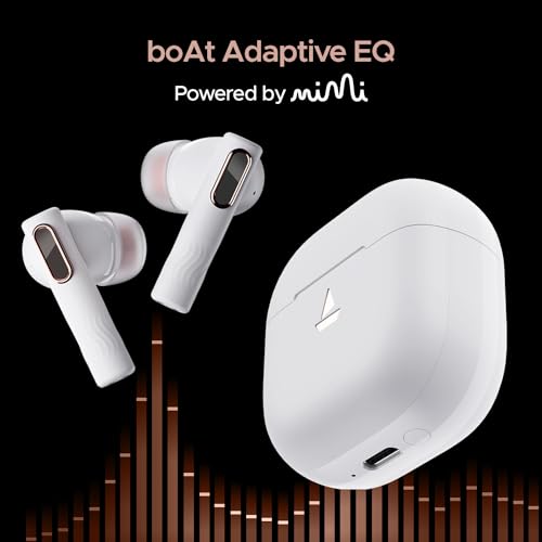 boAt Nirvana Nebula Truly Wireless in Ear Ear Buds w/Dolby Audio, ANC (Upto 35dB), 50 HRS Playback,6-Mic (Celestial White)