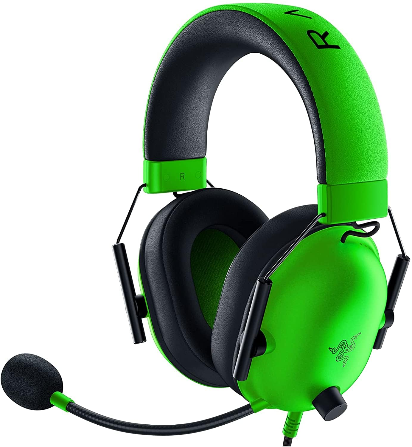 Razer Blackshark V2 X Gaming  7.1 Surround Sound - 50Mm Drivers - Memory Foam Ear Cushions Wired On Ear Headphones Green