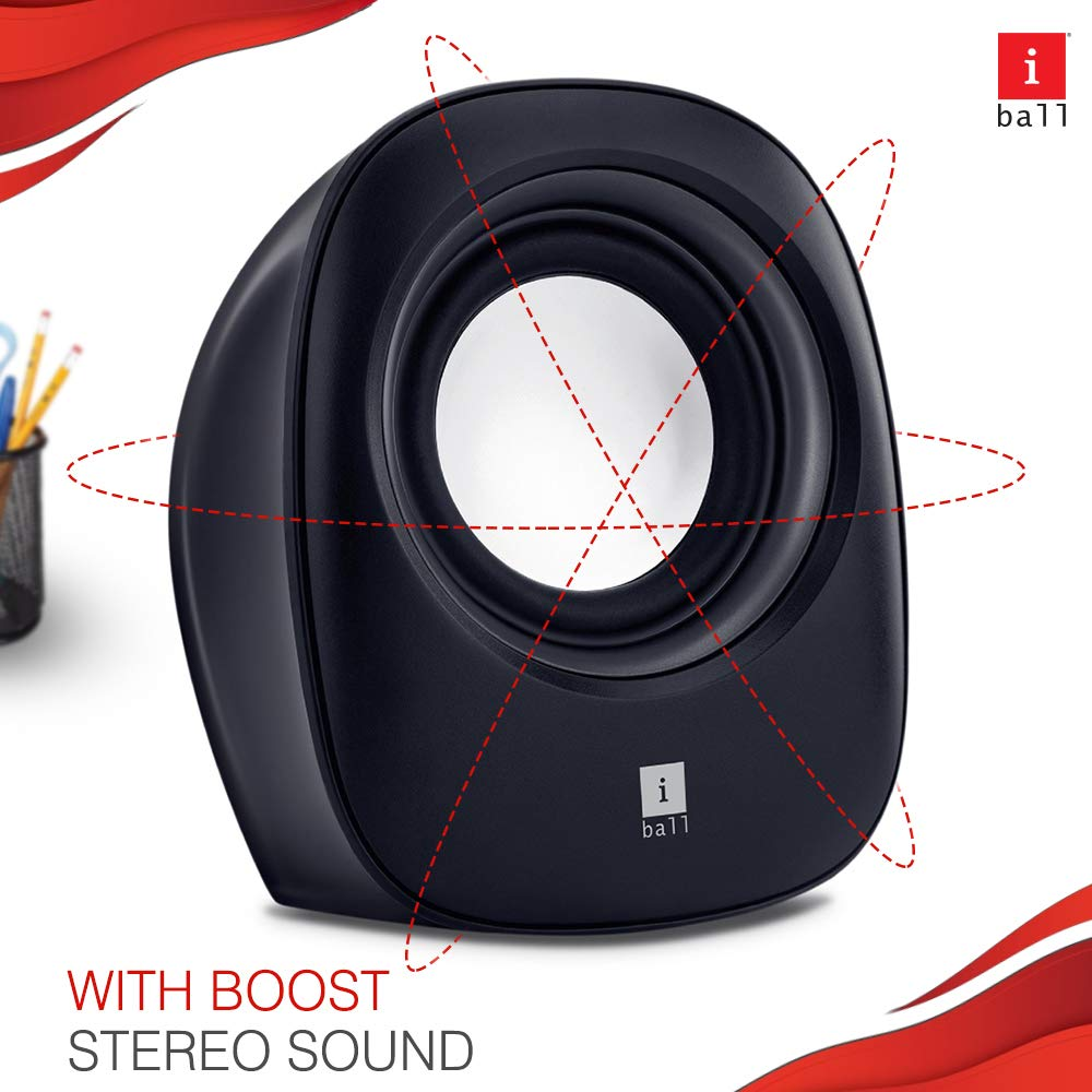 iBall Sound Wave Soundwave2 Multimedia 2.0 Speakers with Stereo Sound 