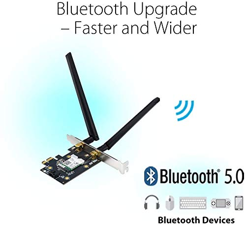 ASUS PCE-AX3000 Dual Band PCI-E WiFi 6 (802.11ax). Supporting 160MHz, Bluetooth 5.0, WPA3 Network Security