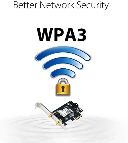 ASUS PCE-AX3000 Dual Band PCI-E WiFi 6 (802.11ax). Supporting 160MHz, Bluetooth 5.0, WPA3 Network Security