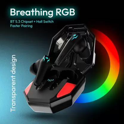 Number Super Buds Pro GT99 4 Mic 50Hr Battery Bluetooth Gaming Headset  Glass Black, True Wireless