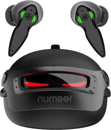 Number Super Buds Pro GT9 Helmet MEMS 48 Hrs Battery Bluetooth Gaming Headset Commando Black