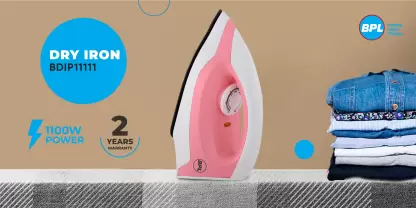 BPL BDIP11111 1100 W Dry Iron  (Pink, White)