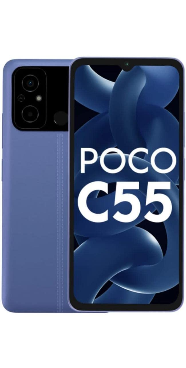 POCO C55 (Cool Blue, 6GB RAM, 128GB Storage) Refurbished