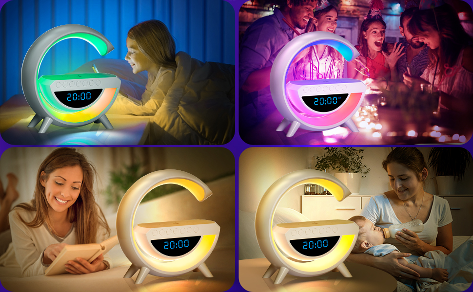 AASHRO-MALL-Atmosphere-Night-Light-Wireless-Phone-Charger-Bluetooth-Speaker-Alar